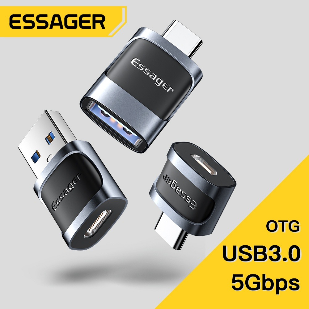 Essager ตัวแปลง USB เป็น Type C Mirco เป็น Type C Type C เป็น USB Type C ABS สําหรับคอมพิวเตอร์ Android Premium OTG