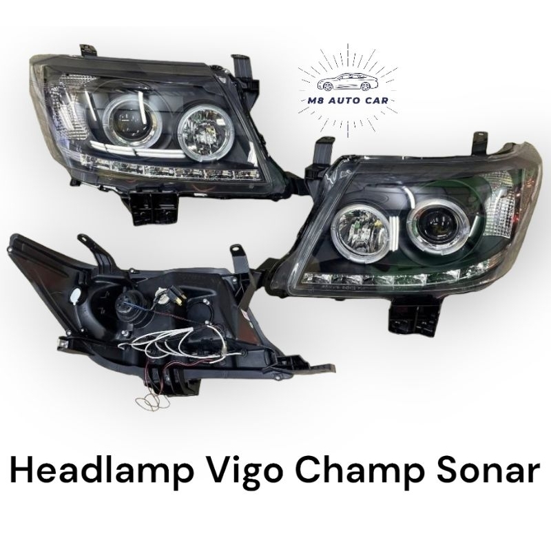 ไฟหน้า Vigo Champ 2012 2013 2014 led โปรเจคเตอร์ โคมดำ ไฟหน้าแต่ง Vigo Champ
