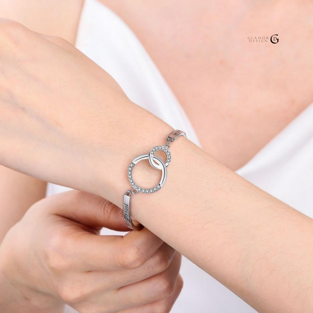 GLAMOR✨สร้อยข้อมือเงินแท้ Möbius Series กําไลข้อมือเงิน สร้อยข้อมือผู้หญิง กําไลเงินแท้ ข้อมือเพชร