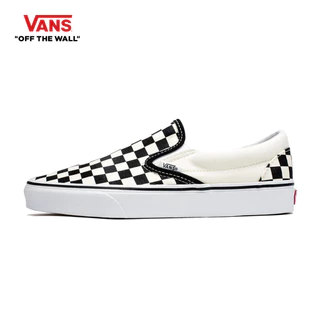 VANS CLASSIC SLIP-ON - BLK&WHTCHCKERBOARD/WHT รองเท้า ผ้าใบ VANS ชาย หญิง