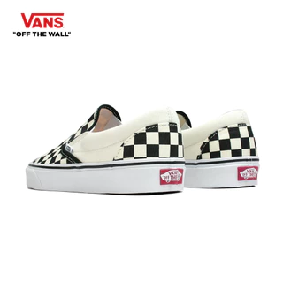 VANS CLASSIC SLIP-ON - BLK&WHTCHCKERBOARD/WHT รองเท้า ผ้าใบ VANS ชาย หญิง