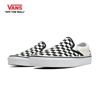 VANS CLASSIC SLIP-ON - BLK&WHTCHCKERBOARD/WHT รองเท้า ผ้าใบ VANS ชาย หญิง