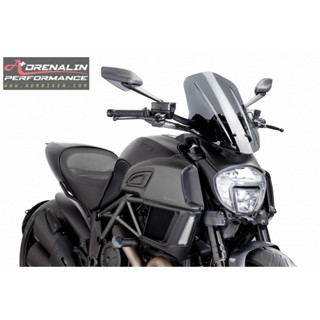 ชิวหน้า puig สำหรับ ducati Diavel 2014-2018   ทรง touring สี dark smoke  ของแท้ spain