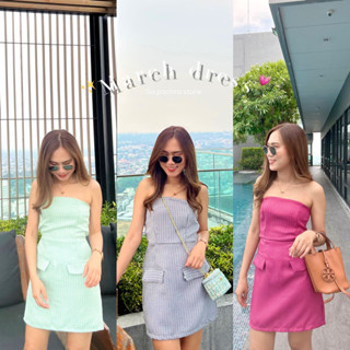 March dress ชุดเดรสผ้าทวิต