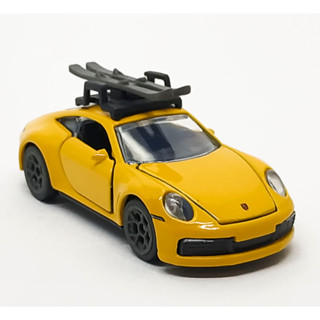 Majorette Porsche 911 Carrera S + Ski board Yellow ล้อ RT5YG Scale 1/60 (8cm) ไม่มี package