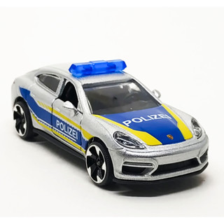 Majorette Porsche Panamera Turbo - Polizei - Blue/Yellow Stripes Silver ล้อ 5LTSC Scale 1/64 (8cm) ไม่มี package