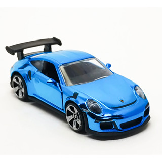 Majorette Porsche 911 GT3 RS - Chrome Series Chrome Blue ล้อ 5LTS (error) Scale 1/65 (8cm) ไม่มี package