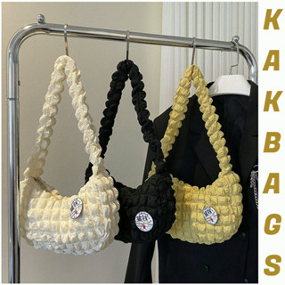 KakBags กระเป๋าสะพายไหล่ผู้หญิงแฟชั่นเมฆพับถือกระเป๋าใต้วงแขนพร้อมป้าย