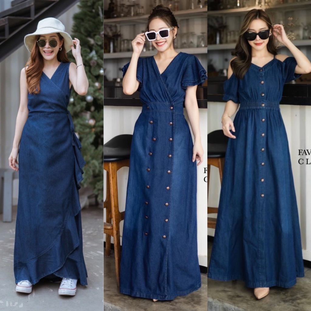 พร้อมส่ง❤️Favorite clothing เดรสยีนส์แขนกุดแต่งระบาย​ CARDIGAN_NISTA​ (FA3D)​