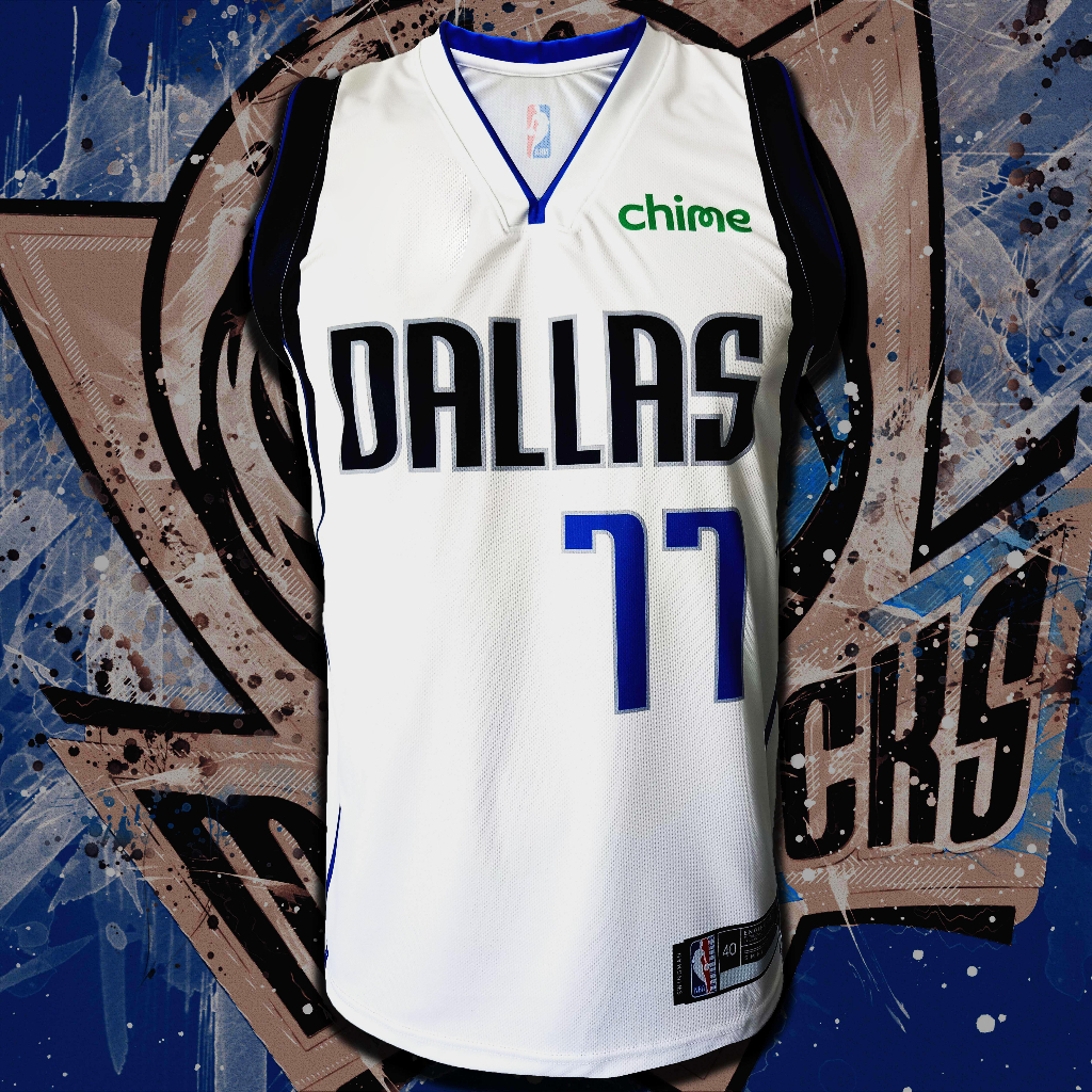 เสื้อบาส เสื้อบาสเกตบอล NBA Dallas Mavericks ทีม ดัลลัส แมฟเวอริกส์ #BK0044 รุ่น Association Luka Doncic#77 ไซส์ S-5XL