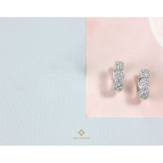 Square and Round diamond earrings (erwg123)