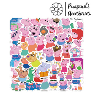 ʕ •ᴥ•ʔ ✿ พร้อมส่ง : สติ๊กเกอร์กันน้ำเคลือบด้านลายเปปป้าพิก | Peppa Pig Matte Waterproof Decoration Sticker Set.