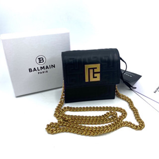 Balmain mini bag chain cardholder บัลแมง โซ่ทอง กระเป๋า สวย หรู ลูกคุณ แบรนด์เนม ของแท้ กระเป๋าออกงาน กระเป๋าผู้หญิง