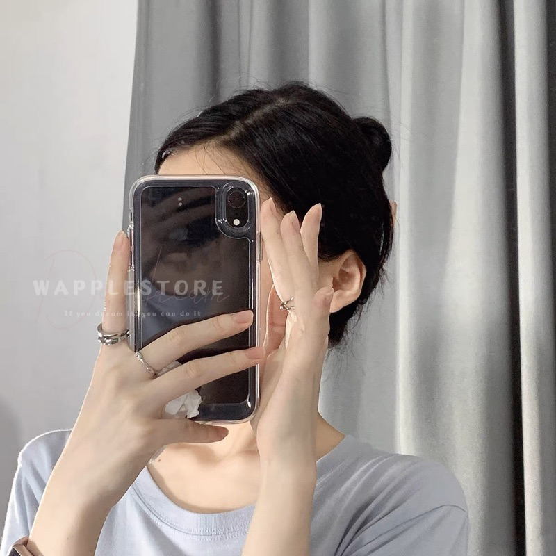 wapplestore เคสใสโปร่งแสงหลังแข็งขอบนิ่ม ปุ่มเงิน เคสสำหรับรุ่นiPhone678/SE3 - 17 17Air 17pro 17promax - รูปที่ 6