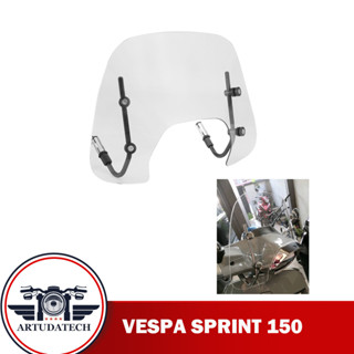 ยาว ชิลด์บังลม สำหรับ Vespa Sprint 150 2016-2021 กระจกหน้ารถ กระจกกันลมรถจักรยานยนต์