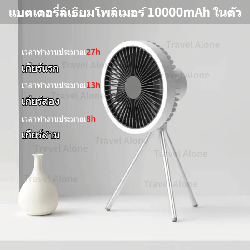 พัดลมโคมไฟ พัดลม usb แขวนได้ พัดลมพกพา ปรับความเร็วลมได้ พัดลมเล็กต้ังโต๊ะ 10000 mAh พัดลมแคมป์ปิ้ง พัดลมเล็ก thumbnail 4
