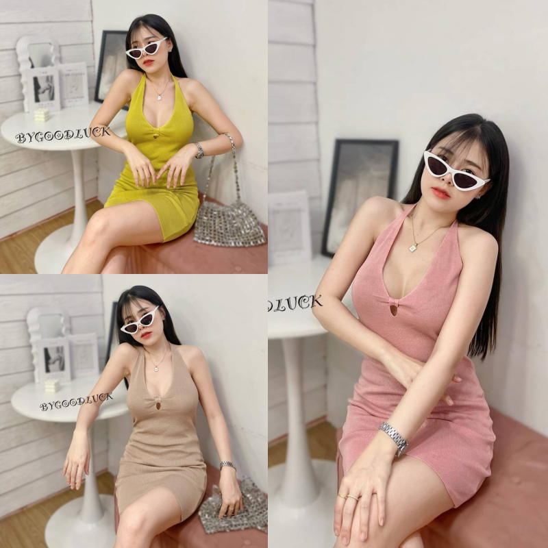 MesubShop เดรสไหมพรม รัดรูป ดีเทลช่วงอกแซ่บๆ เดรสเกาหลี มินิเดรส ใส่ทางการใส่ปาร์ตี้ก็ได้หมดทุกลุค รุ่น ร่องโบว์
