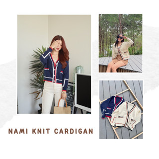 Gimmick Jeans : Nami knit cardigan คาดิแกนไหมพรมแต่งขอบ