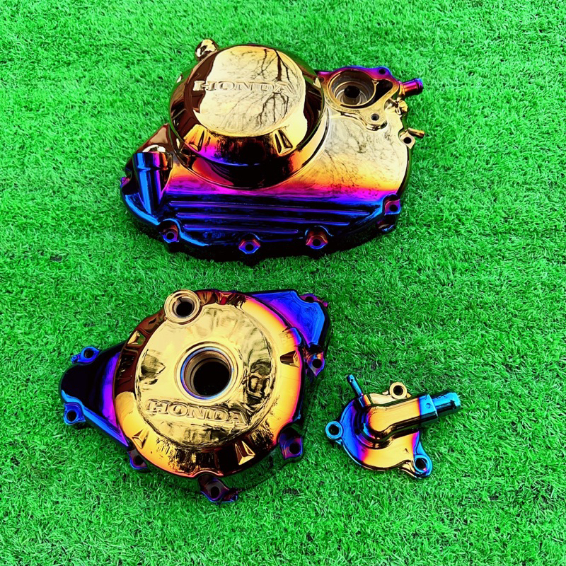 ฝาครอบเเคร้งCdr150แท้ คาบู-หัวฉีด ชุบ+ไดร์ฟไทเทเนี่ยม ได้3ชิ้นตามรูป sonic honda CBR150