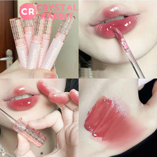 CRYSTAL RABBIT บับเบิลแบร์ ลิปสติก ลิปกลอส สีนู้ด ธรรมชาติ เคลือบริมฝีปาก เนื้อเหลว เพิ่มความชุ่มชื้น ติดทนนาน