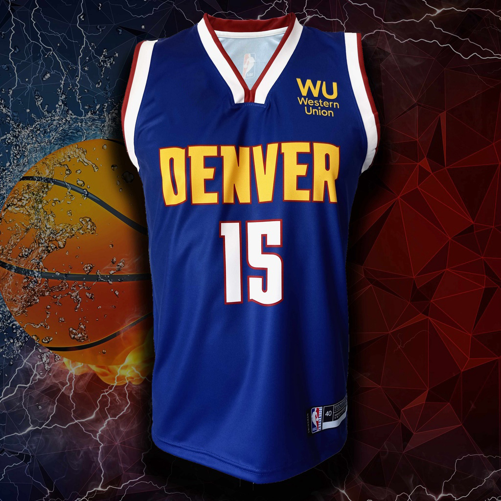 เสื้อบาสเกตบอล NBA Denver nuggets ทีม เดนเวอร์ นักเก็ตส์ #BK0049 รุ่น Icon Nikola Jokić#15 ไซส์ S-5XL