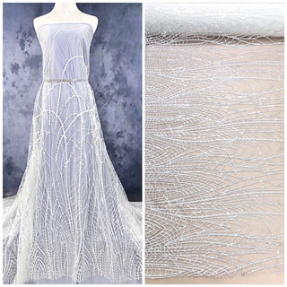 ลูกไม้เจ้าสาวปักเลื่อม Bridal Lace with Sequins