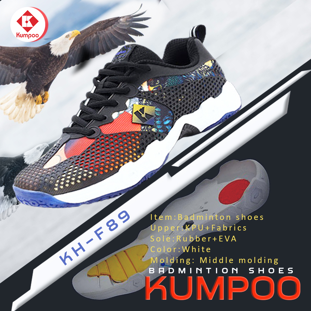 รองเท้าแบดมินตัน Kumpoo รุ่น KH-F89(BK) New