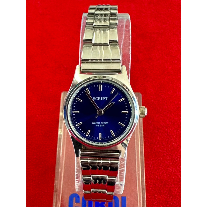 SCRIPT WATER RESIST 10 BAR Quartz ตัวเรือนสแตนเลส นาฬิกาผู้หญิง มือสองของแท้