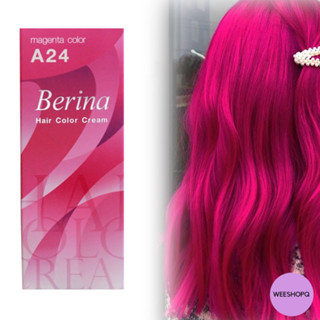 Berina A24 magenta Hair Color 60 ml. เบอริน่า A24 สีบานเย็น 60 มล.