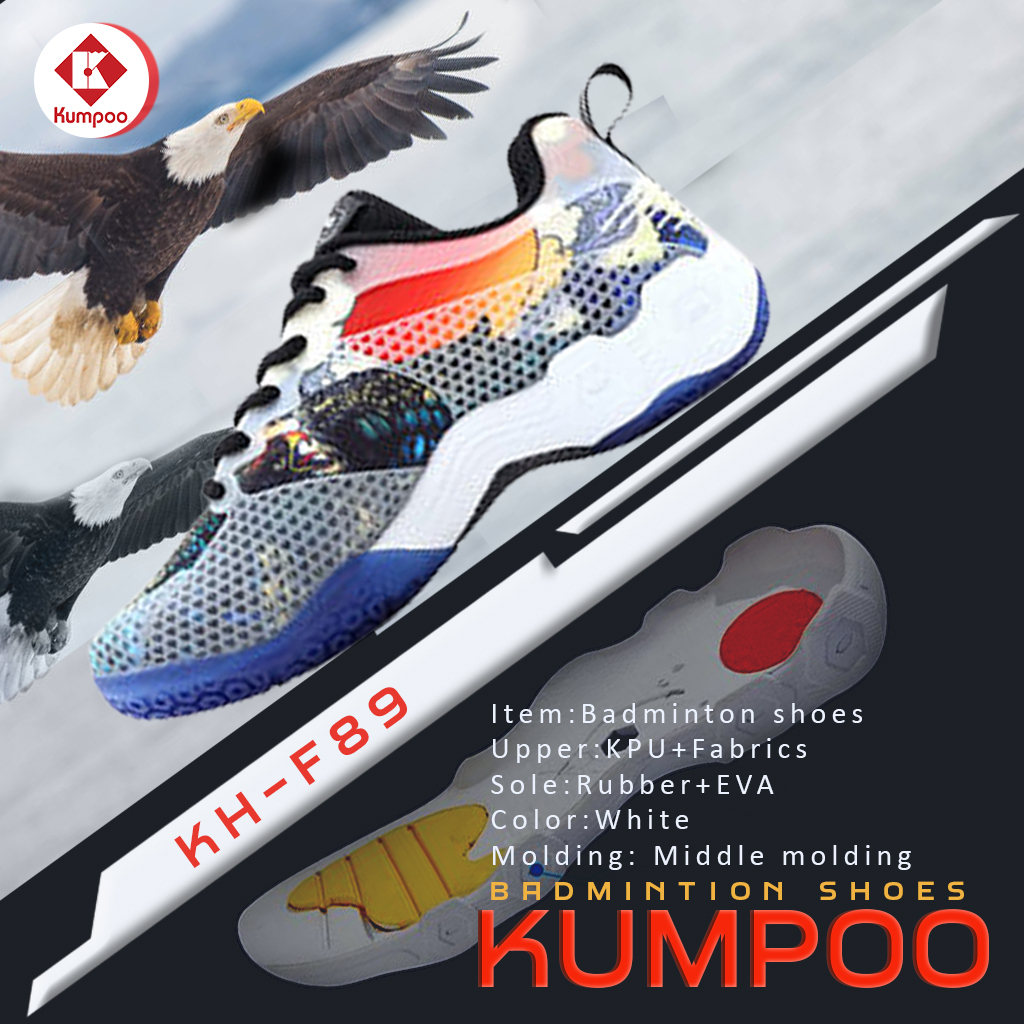รองเท้าแบดมินตัน Kumpoo รุ่น KH-F89 (WH) New