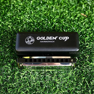[โค้ดส่วนลด-📸] เมาท์ออแกน Harmonica ฮาร์โมนิก้า Harmonica Golden Cup 10 ช่อง เลือกคีย์ได้ สีเงิน