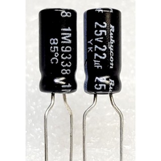 Rubycon YK 22uf 25v (ราคา10ตัว) capacitor ตัวเก็บประจุ คาปาซิเตอร์