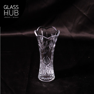 GLASS HUB (AMOR) - Vase 200 FHL - แจกันแก้ว ลายคริสตัล เจียระไน เหมาะสำหรับใส่ดอกไม้ ตกแต่งบ้าน เพื่อความสวยงาม