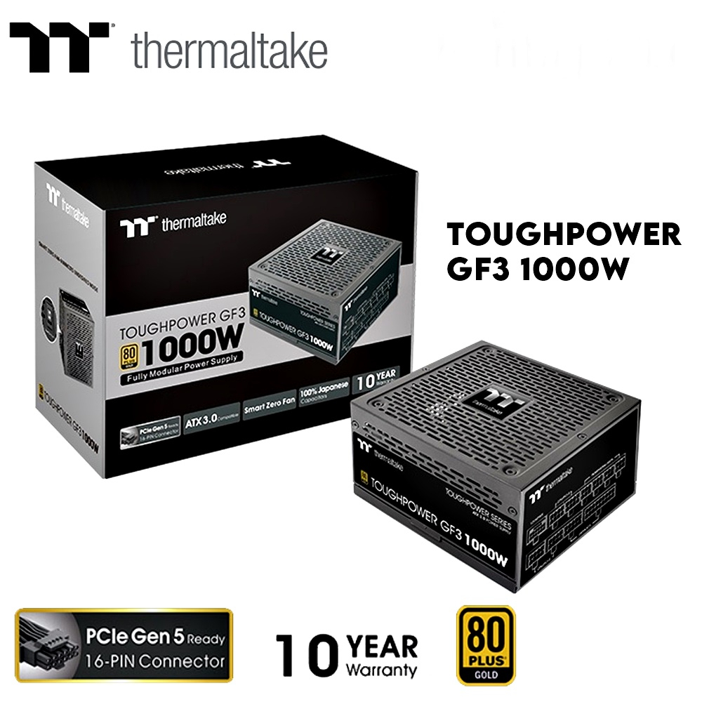 POWER SUPPLY (อุปกรณ์จ่ายไฟ) THERMALTAKE Toughpower GF3 1000W Gold (PS-TPD-1000FNFAGE-4)