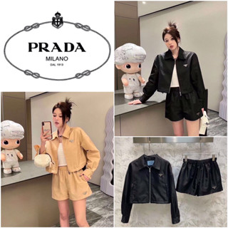 ชุดเซ็ต PRADA RE NYLON CROP JACKET WITH SHORT PANTS