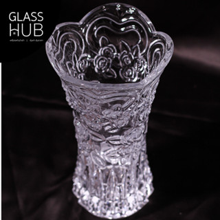 GLASS HUB (AMOR)  - Vase 300 HT - แจกันแก้ว ลายคริสตัล เจียระไน เหมาะสำหรับใส่ดอกไม้ ตกแต่งบ้าน เพื่อความสวยงาม