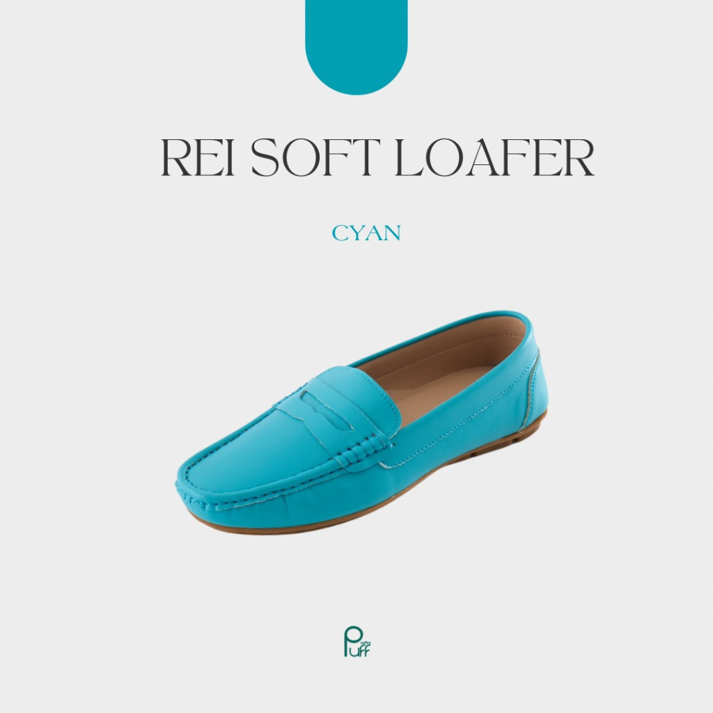 Loafers & Boat Shoes 1984 บาท PUFFSHOES.OFFICIAL : NEW REI LOAFER Cyan Women Shoes