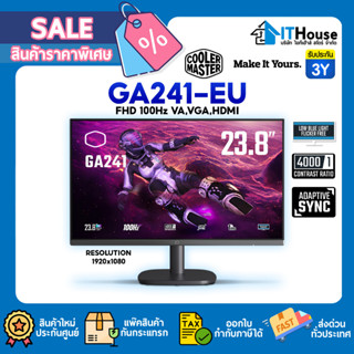 💻COOLER MASTER GA241-EU (VA, VGA, HDMI)💻MONITOR 23.8 1920 x 1080 FHD👑รองรับ ADAPTIVE SYNC 100Hz👑ส่งด่วน รับประกัน 3 ปี