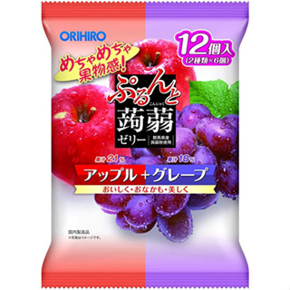 Orihiro Purun To Konnyaku Jelly Apple+Grape Jelly Drink (20 กรัม X 12 ชิ้น) X 6 ถุง ส่งตรงจากญี่ปุ่น