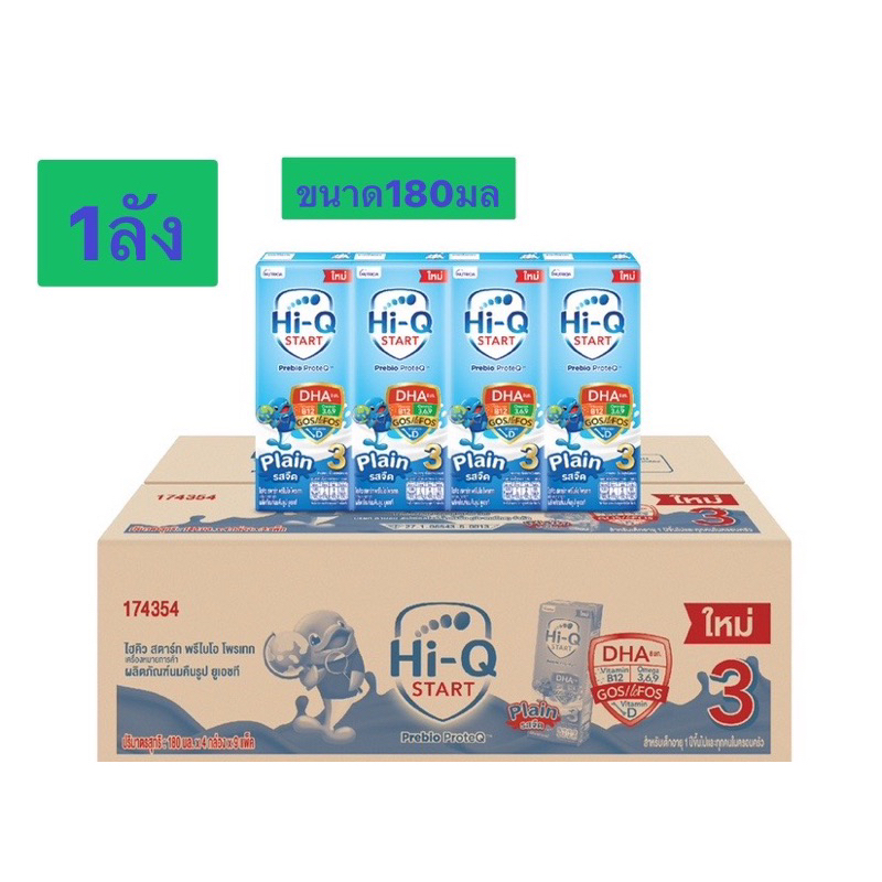 ไฮคิว สตาร์ท พรีไบโอโพรเทก (สูตร 3) สำหรับเด็กอายุ 1 ปีขึ้นไปและทุกคนในครอบครัว180มล(36กล่อง)