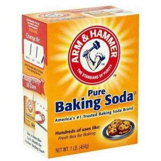 Arm &amp; hammer baking soda 454g. (1lb)เบคกิ้งโซดาเนื้อละเอียดอย่างดี นำเข้า แท้100%