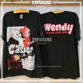 [ CASPER ] THE FRIENDLY GHOST X WENDY the good little witch เสื้อการ์ตูน เสื้อวินเทจ papamama vintage shirt