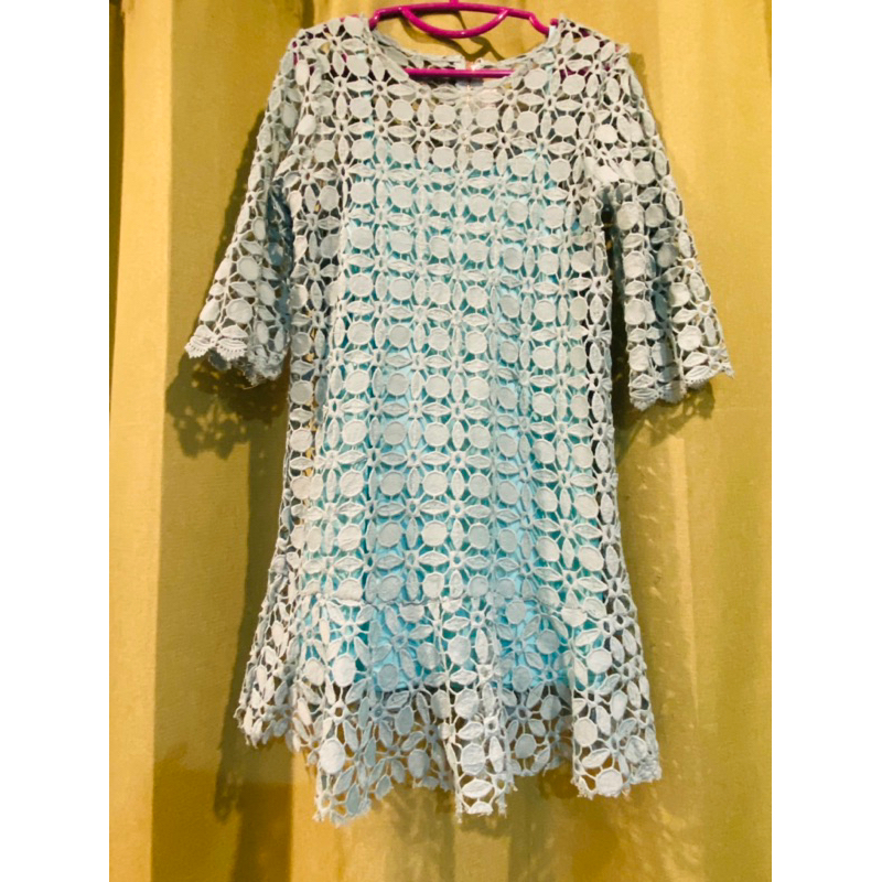 เดรสสีเขียว ลูกไม้ออกงานได้ ป้ายHISO-HISO