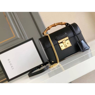 กระเป๋าแบรนด์เนมกระเป๋าสะพาย Gucci PADLOCK SMALL BAMBOO SHOULDER BAGเทพ