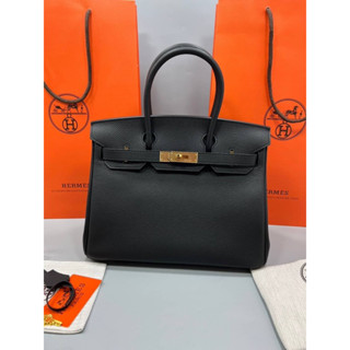 Hermes Birkin (เย็บเครื่อง) Size 30 cm สีดำ อะไหล่ทอง