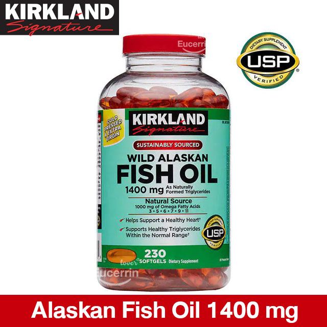 Kirkland Signature Wild Alaskan Fish Oil 1400 mg., 230 Softgels น้ำมันปลาอลาสก้า