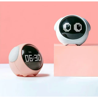LED Expression นาฬิกาปลุก Snooze ฟังก์ชั่นเด็กตารางเด็กสมาร์ทปรับ Ringtone ขนาดความสว่าง Voice Control