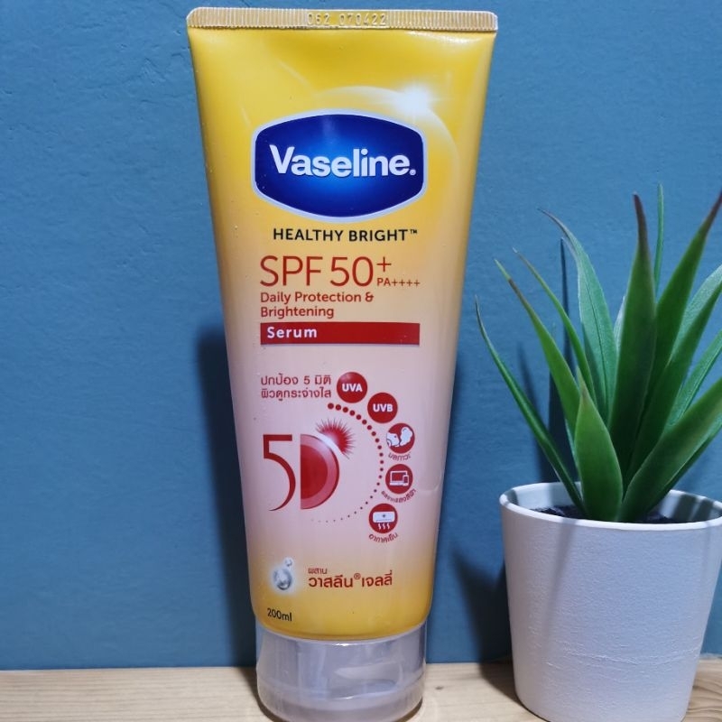 (200ml)​VASELINE HEALTHY BRIGHT Daily protection&Brightening SPF50 SERUM SPF50+ PA+++ เซรั่ม (170/300ml)