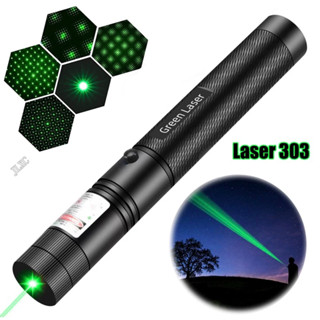 Green laser pointer เเลเซอร์สีเขียว 303 เลเซอร์ Pointer 532nm ปากกาปรับ Burning สีเขียว LAZER Match กล่องมีแบตเตอรี่