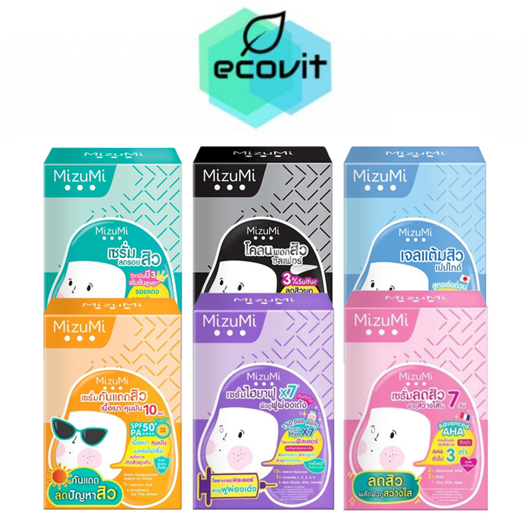 [กล่อง x6ซอง] Mizumi Peptide Acne Gel / B3 Acne Concentrate Serum / Sulfur Acne Clay / Acne Repair/U